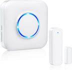 Door Chime, Satisure Wireless Door Open Contact Sensor Alarm Chime with 600 FT Range 58 Chimes 5 Volume Levels LED Indicators, Door Ringer Alert for Business/Store/Home/Office When Entering