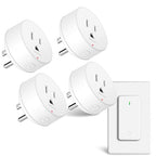 GreenCyle 4 Plug-in Light Switches with 1 Remote, Wireless Remote Control Light Bulb with Wall Switch, 15A/1500W, TUV List, No Wiring, 500ft RF Range, for Lamps, Household