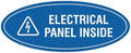 Signs ByLITA Oval Electrical Panel Inside Sign (Blue) - Large 2 Pack
