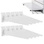 AYAYGD 10 Pack Slatwall Knife Shelf Bracket, 8 inch Slatwall Bracket for Shelves, Heavy Duty Metal Slatwall Accessories with Lip for Slat Wall Panels Shelving Display Home Commercial, White
