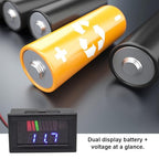 Battery Charge Level Indicator Universal Car Battery Capacity Meter Tester Checker 12V-72V Blue Car Tester Motorcycle Checker Capacity Meter