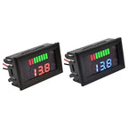 Battery Charge Level Indicator Car Battery Capacity Meter Tester Checker 12V-60V Red Motorcycle Checker Auto Tester Fuel Gauge Indicator