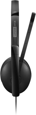 Lenovo Wired ANC Headset Gen 2 (Teams) with Active Noise Cancellation, EPOS BrainAdapt & ActiveGard Tech, Lightweight, USB-C, Plug-and-Play, Zoom Certified, Customizable, Hearing Protection