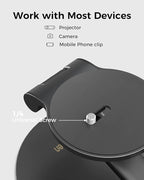 Aurzen Projector Foldable Stand, Ultra-Compact with Easy Setup, 180° Rotation, Compatible with TMY, HAPPRUN, Yaber, Epson & Most Projectors (¼-Inch Screw, Only Stand)