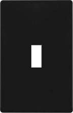 ENERLITES Screwless Toggle Switch Wall Plate, Child Safe Light Switch Cover, Standard Size 1-Gang 4.68" x 2.93", Unbreakable Polycarbonate Thermoplastic, UL Listed, SI8811-BK, Glossy, Black