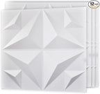 Art3d Decorative 3D Wall Panel, 32 Sq.FT PVC Interior Wall Decor for Living Room, Bedroom, Lobby, Office, Shopping Mall, White