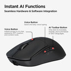 Virtusx Jethro AI Mouse - Voice & Audio Recorder for Lecture & Meeting, Centralized Software with Voice Typing, Writing Tools, Transcribe, Translate & Summarize, Wireless Mouse for Computer, Laptop