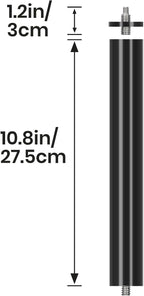 TARION Modular Base Extension Rod - 21.6"/55cm Extension Pole Set (2× 10.8" Sections) Compatible with Titanrig Lite Z, Desktop, Studio, Cart Products