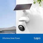 Tapo 4K Outdoor Camera Wireless, Battery Camera w/Solar Panel, Pan/Tilt, 360° View, 24/7 Capture, Free Person/Vehicle Detect, Night Vision, SD/Cloud, Works w/Alexa and Google Assistant, VistaCam 360