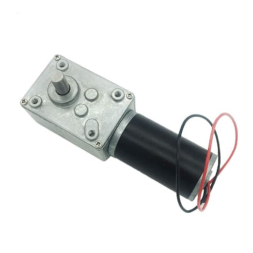 BRINGSMART 12V 40rpm DC Worm Gear Motor 40kg.cm Self-Locking Reversed Engine Mini Turbine Geared Motor for DIY Robot Rotating Table Door Lock Curtain Machine (12V 40rpm)