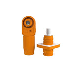200A Battery Energy Storage Connector, 50mm² High Current Connectors IP67 Waterproof Stud Wiring Power Adapter Quick Plug Terminal Right Angle Plug and Socket （1500V Orange)