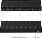 RuiPuo 7Port HDMI Switcher 4K@60Hz 7In 1Out HDMI Selector with IR Remote Supports Full HD 4K/1080P/3D & HDCP2.2 for Switch,Xbox,PS4/PS5,Fire Stick,Roku,Apple TV etc.