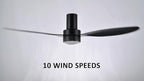 SMAAIR 52" Smart Flush Mount Ceiling Fans with Lights and Remote, Quiet DC Motor, 3-Blade Modern Ceiling Fan, Low Profile Ceiling Fan works with APP/Voice, 8H Timer &24H Schedule, ABS Blades, Black