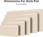 Aothia Faux Leather Desk Mat – Large Mouse Pad, Non-Slip PU Leather Blotter, Waterproof Writing Surface for Office and Home (Beige, 47.2" x 23.6")