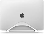 HumanCentric Vertical Laptop Stand for Desks in Silver Color, Upright Adjustable Holder to Dock Apple MacBook Stand, and Other Laptops to Organize Work & Home Office, Automatic Grip
