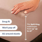 Split Head King Sheet Set – 4 Piece Flex Split Top King Sheets for Adjustable Beds - Fits 14” to 16" Mattress w/ Deep Pockets - Ultra-Soft, Breathable & Cooling - Luxury Bedding & Wrinkle Free - Mauve