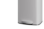 Garvee 21 gal / 80 L Metal Trash Can with Lid, Large Garbage Can for Kitchen, Rustproof Step-on Kitchen Metal Trash Bin with Liner Rim, Rear Handle, Soft Close Plastic Lid, White