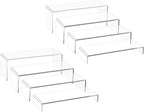 Blaithom Acrylic Display Riser Stand,8Pcs 12'' Length Tier Display Stands, Thickened to 0.2''(5mm) Acrylic Shelf Risers for Perfume Display,Risers for Buffet Table,Cupcake Stand,Pop Figurines,Tumbler,Food