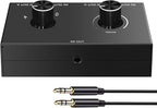 4-Way 3.5mm Stereo Audio Switcher - Passive Speaker Headphone Manual Selector Splitter Box (4 In - 1 Out)