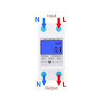 Electric Power Meter, Kilowatt Meter, Digital Energy Meter, Voltage Testers 5-32A 110-130V 60Hz LCD Backlight Single Phase Energy KWh Meter DIN Rail Mounting
