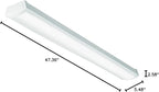 Lithonia Lighting 4 Foot LED Light Fixture, Low-Profile LED Wraparound Flush Mount Ceiling Light, 4000K Cool White, 120V, 48-Inch (FMLWL 48 840)