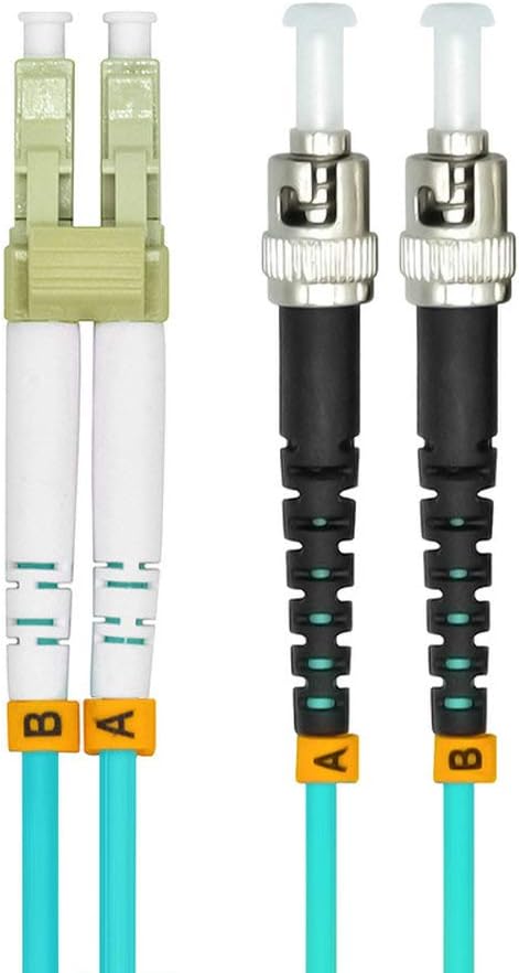 Jeirdus 1Meter 3ft LC to ST Duplex 50/125 10G OM3 Multi-Mode Fiber Optic Cable Jumper Optical Patch Cord LC-ST