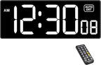 Soobest Digital Wall Clock with Seconds for Gym, Remote Countdown Timer Large LED Display 5 Dimmer, (10.2" White)