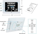 Jaihonda Dementia Clocks for Seniors Large Display Digital Clock with Date and Day of Week for Elderly 8 Alarm Options Digital Clocks with Large Number-7 Inch White