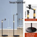 HVAYING Projector Stand, 360° Swivel, Sofa Against Wall Hidden Stand, Height Adjustable, Mini Ceiling Wall Mount Projector Mount Bracket, Compatible with Home Office Video Vlog DVR Camera