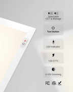 Sunco 24 Pack 2x4 LED Flat Panel Light Drop Ceiling Office Fixture with Emergency Battery Backup, 90 Minute Duration, 7760 LM, Selectable Features, 40/50/60W, 4000/5000/6000K, Dimmable (0-10V) ETL.