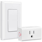 SURAIELEC Wireless Light Switch Remote Control Outlet, No Wiring Needed, 100 FT Range, Pre-Programmed, Remote Outlet Wall Switch for Plug in Pendant Light, Lamp, Christmas Tree, Holiday Decorations