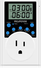 Timer Outlet, Nearpow Multifunctional Infinite Cycle Programmable Plug-in Digital Timer Switch with 3-Prong Outlet for Appliances, 15A/1800W