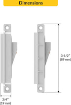 Brixwell Single Action WOCD Set with Limit Control Device, Plastic Material, White Finish, 3-1/2" Height, 3/4" Width, Left and Right Hand, Includes Limit Control Feature for Sliding Windows