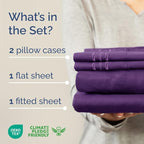 Full XL Bed Sheet Set - 4 Piece Extra Long Extended Full XL Sheets - Soft, Breathable & Cooling - Fits 8" to 16" Mattress w/ Deep Pockets - 54" x 80" - Easy-Fit, Wrinkle and Fade Resistant - Purple