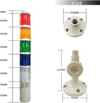 YJINGRUI 5 Stack LED Signal Tower Light, Industrial Flashing LED Warning Light with 85dB Buzzer & 180° Rotatable Base - for CNC, Factory Automation (24V DC)