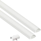 D-Line 31.4in TV Cord Hider, Patented Half Round Cable Cover, Hide Wall Mount TV Wires, Hinged One-Piece Cable Concealer, Adhesive, Decorative Raceway - 2X 0.78in W x 0.39in H x 15.7in L - White