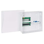ICC 14” Plastic Structured Wiring Enclosure with Cover, Media Enclosure with CAT6 8-Port PoE++, 1x8 Bridged Telephone RJ31X, & 1x6 Video, Cable Management Box, UL Listed TAA Compliant, ICRESDP14K