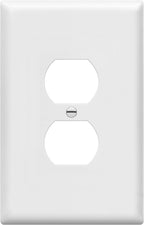 ENERLITES Duplex Receptacle Outlet Wall Plate, Jumbo Outlet Covers, Gloss Finish, Oversized 1-Gang 5.5" x 3.5", Polycarbonate Thermoplastic, 8821O-W, White