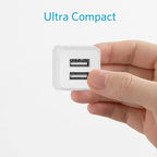 USB Wall Charger, Charger Block，Dual Port USB Cube Chargers，Power Adapter Charging Plug Box Brick for Phone 16/15/14/13/12/11/Pro Max/SE/XS/XR/X,Android Phones, and More (Pure White)