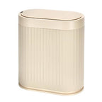 Bathroom Trash Can with Lid Automatic 2 Gallon Sensor Trash Bin, 7.5 Liter Smart Rubbish Bin, Motion Sensor Waterproof Bathroom Decor, Plastic Narrow Garbage Can for Bedroom, Office, Beige