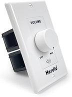 Herdio 100W Volume Control Knob for Speakers, Flush in Wall Volume Controller with 3 Independent Plate, Precise Sound Adjustment with 12-Position, Wide Compatibility for Home Audio Volume Adjustment