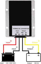 MGGi DC Booster Voltage Regulator, 12V Step Up to 48V 3A 145W Converter Boost, Power Supply Module Boost Transformer, Waterproof Adapter - for Colf Cart Club Car Truck Vehicle Boat Aluminum 12V-48V