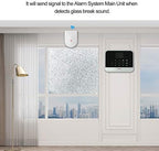 HEEPDD Glass Break Shock Detector, Security Window Sensor with 9 Meters Range, Wall Mount, Ceiling Compatible for Home Protection System