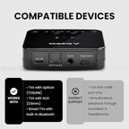 Avantree HT41899 Plus - Dual Qualcomm-Powered Bluetooth 5.3 Headphones & Transmitter for Wireless TV Watching with aptX Adaptive, Individual Volume Controls, Optical Support, 50hr