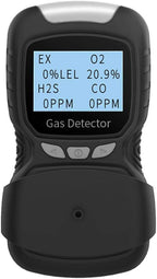 XLA Alert Portable Gas Detector, Gas Clip 4 Gas Monitor Meter Tester Analyzer, Rechargeable LCD Display Sound Light Shock Air Quality Tester, 2 Year Detector…