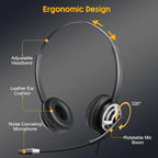 MAIRDI USB Headset With Microphone for Computer, PC, Laptop - Noise Canceling for Teams, Zoom, Office, Call Center, VoIP Phone Calls - Dictation for Dragon Voice Recognition