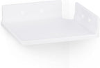 9" Small Corner Shelf Mount, Adhesive & Screw in, for Speakers, Cameras, Baby Monitors, Plants, Books Electronics, Collectibles & More, Floating Shelves (White) by Brainwavz