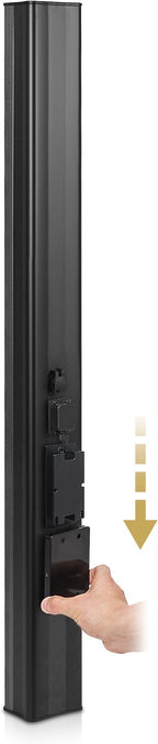 Sound Town Weatherproof Compact Aluminum Line Array Column Speaker with Wall Mount Bracket, 10 x 3 Woofers, 6 x 1.2 Dome Tweeters, Black, for Church, Indoor & Outdoor Installation (CARPO-M106B)