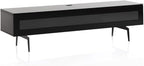 SONOROUS ST-360 Premium TV Stand for Living Room – Modern TV Stands & Entertainment Center with Storage – Black Wood & Black Glass Cover – Luxury Media Console with Metal Legs for TVs up to 75 inches