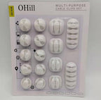 OHill Desk Cable Management Cord Organizer, 16 Pack White Self Adhesive Cord Holder Cable Clips, Ideal Cable Organizer Wire Keeper for Desk, Nightstand, Phone Charger, Computer, Home, Office, Car